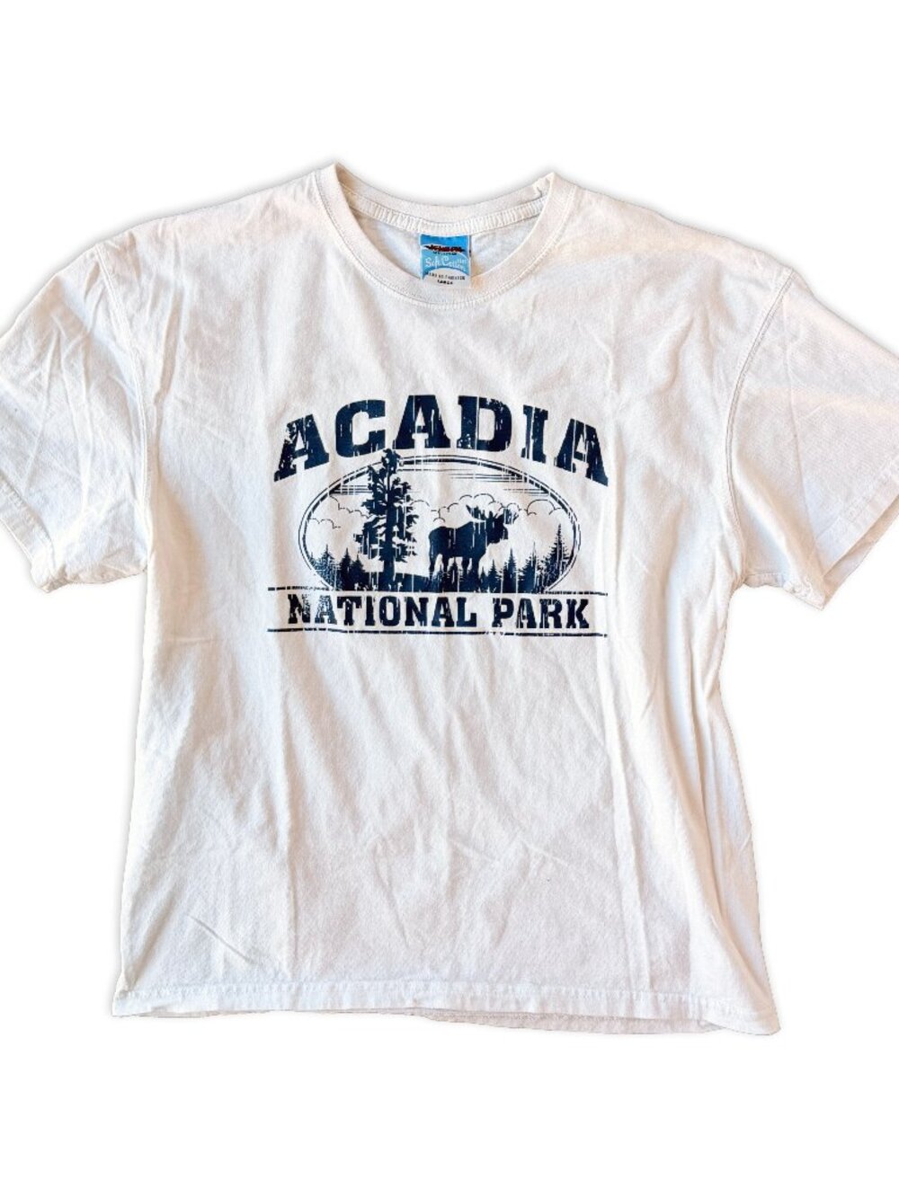 Acadia National Park Moose Graphic Tee Jensen Activewear Large Vintage